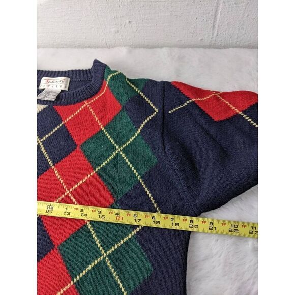 Talbots Vtg Collection Crew neck 100% Lambswool Argyle Golf Sweater Sz S Small N - Picture 4 of 5